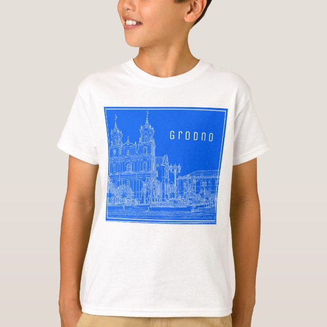 Grodno Belarus Architecture City View Cathedral T Shirt (Framsida)