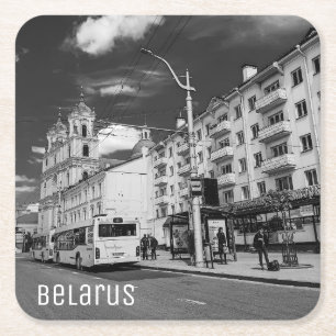 Grodno Belarus Cityscape Architecture City View Underlägg Papper Kvadrat