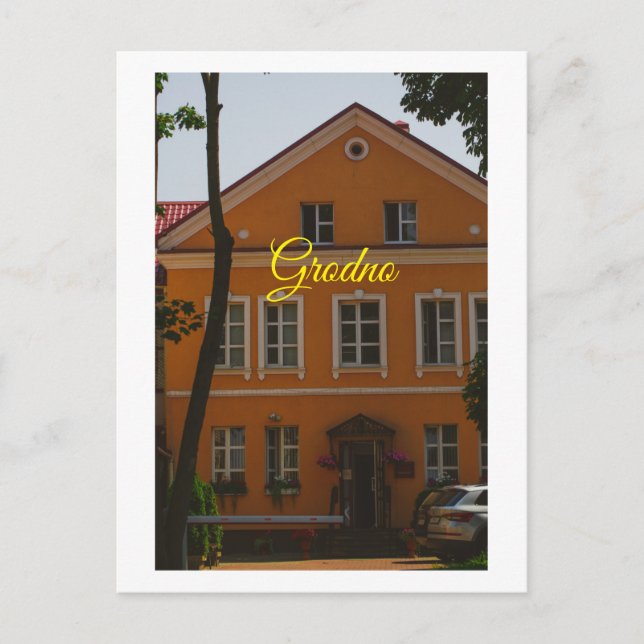 Grodno Vitryssland Arkitektur Gata Hus Vykort (Framsida)