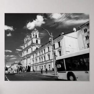 Grodno Vitryssland stadsbild arkitektur stadsutsik Poster