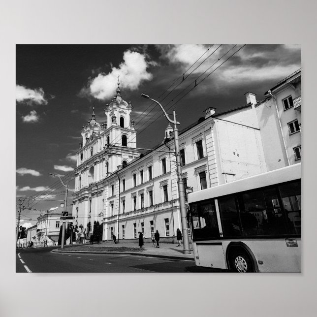 Grodno Vitryssland stadsbild arkitektur stadsutsik Poster (Framsidan)