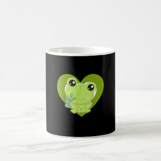 Grodor av Kärlek| Cute Kawaii Frog Heart-gåvor Kaffemugg