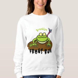 Grodor härskar rolig grön groda tecknad film t shirt