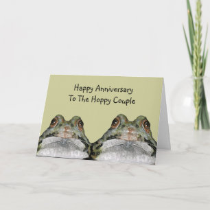 Grodor, hoppy Couple: Lycklig-årsdagen: Art Kort