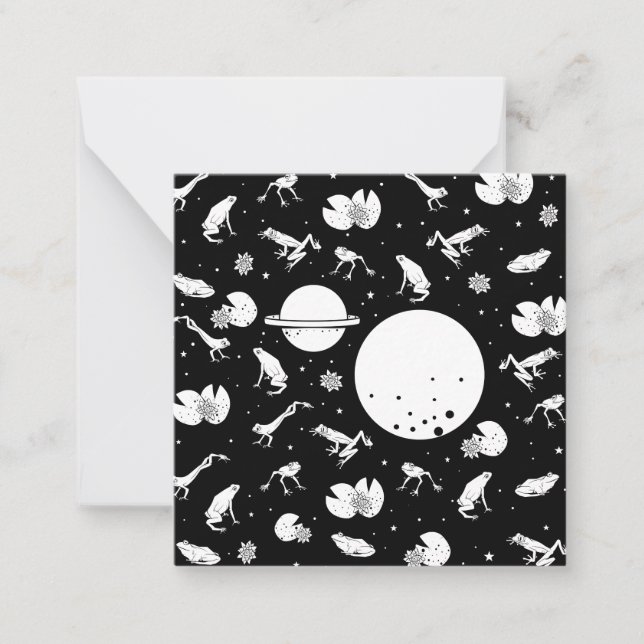 Grodor i rymden anteckningskort (Framsida)