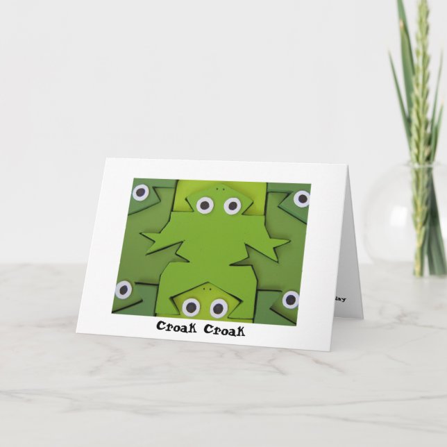 Grodor, kroak-födelsedagskort kort (Framsida)