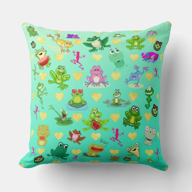 Grodor med hjärter kudde (Framsida)