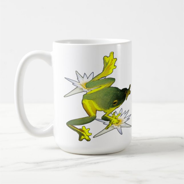 Grodor och Lotus Flowers, kaffe Mugg (Vänster)