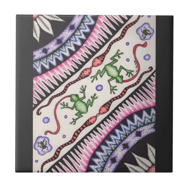 Grodor och ormar kakelplatta (Framsidan)