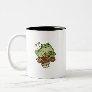 Grodor och svampar Cute Cottagecore Funny Toad Två-Tonad Mugg