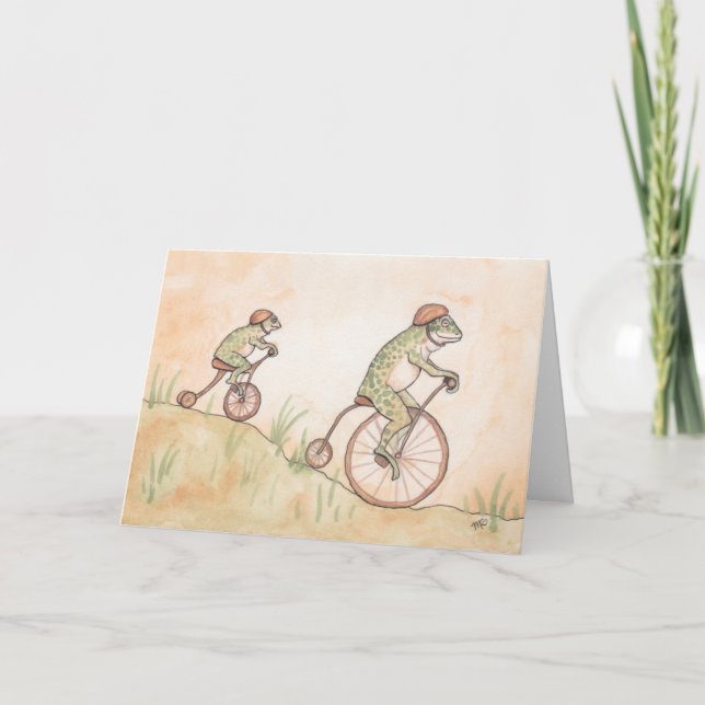 Grodor på Bicycles Fars dag Card Kort (Framsida)