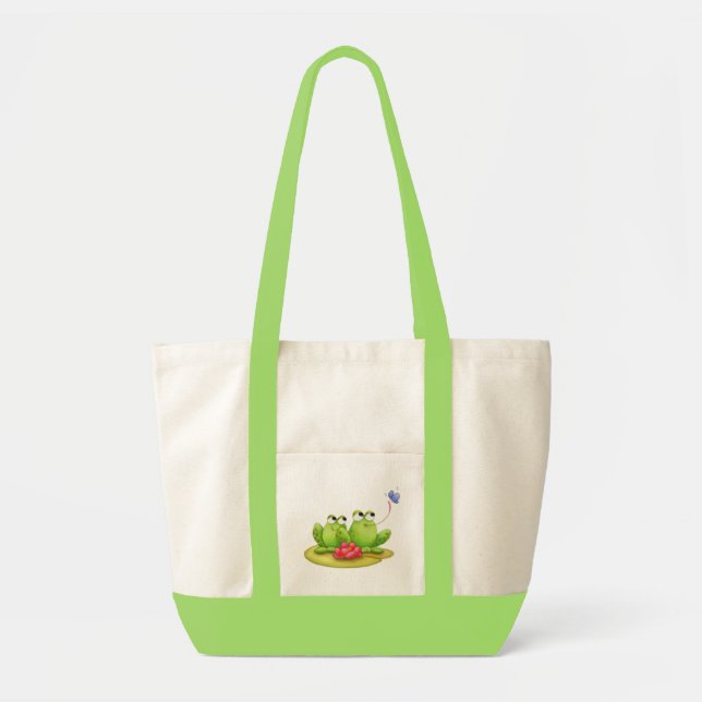 Grodor på en Lilly vadderar hänger lös Tygkasse (Framsidan)