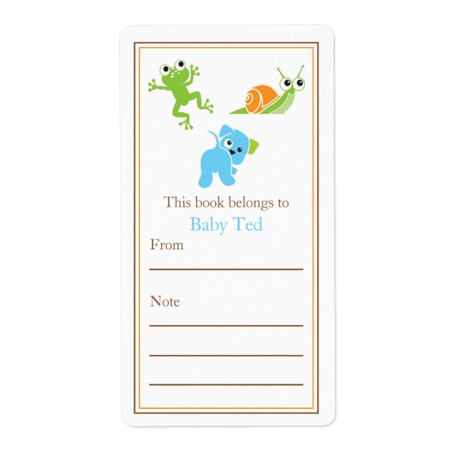 Grodor, segel och marionett Hund | Bokskylt Fraktsedel (Framsidan)