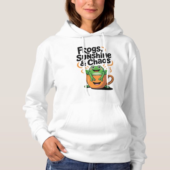 Grodor, solsken och kaos - Cute Frog i Kaffe Kopp T Shirt (Framsida)