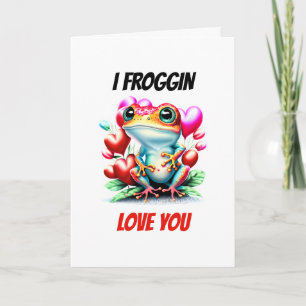 Grodslag Froggin kärlek, din söta grönt groda pu Helgkort
