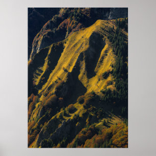 Grödtäckt berg på hösten poster