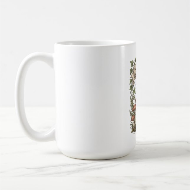 Grodyrket forskare läser böcker Svamp Academia Mör Kaffemugg (Vänster)