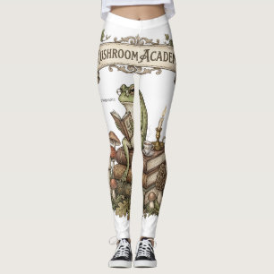 Grodyrket forskare läser böcker Svamp Academia Mör Leggings