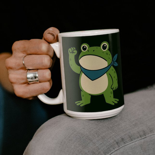 Grodyror mot fascism Portland Groda protest Kaffemugg (Skapare uppladdad)