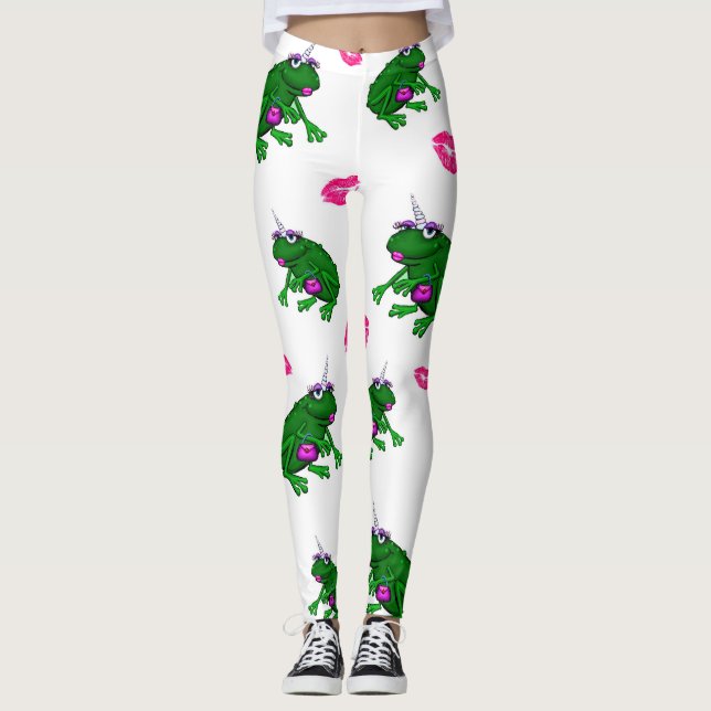 Grodyxor med kyssar och grodor leggings (Framsida)