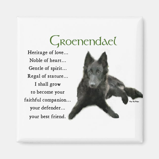 Groenendael belgiska fårhundsgåvor magnet (Framsidan)
