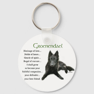 Groenendael belgiska Sheepdog-gåvor Nyckelring