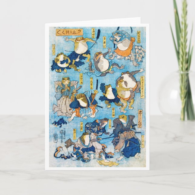 Grog Kabuki Actor, Kuniyoshi, Ukiyo-e Kort (Framsida)