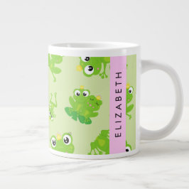 Grog Mönster, Grönt Frogs, Frog Prince, ditt namn Jumbo Mugg