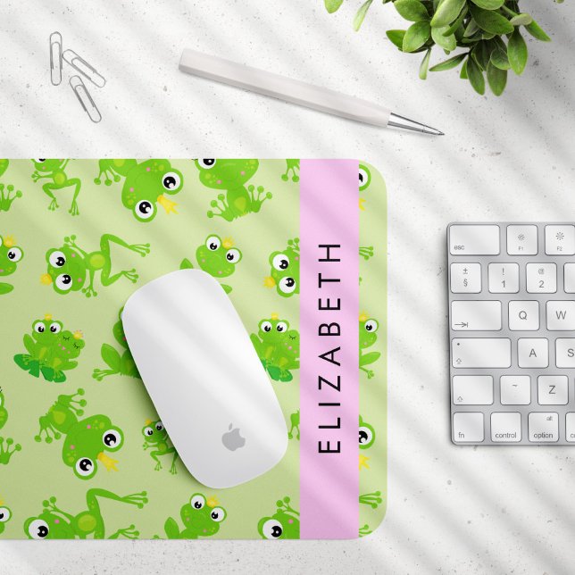 Grog Mönster, Grönt Frogs, Frog Prince, ditt namn Musmatta (Skapare uppladdad)