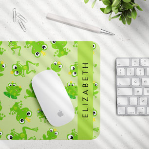 Grog Mönster, Grönt Frogs, Frog Prince, ditt namn Musmatta