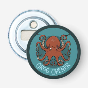 Grog Open Arg Red Octopus Tentacles Tecknad Flasköppnare