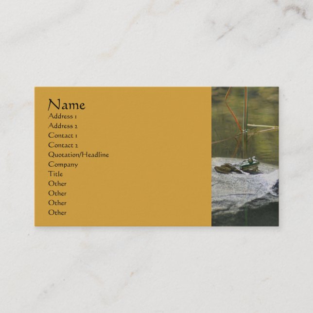 Grog på Sten-Affärskortet för naturfotografi Visitkort (Framsida)