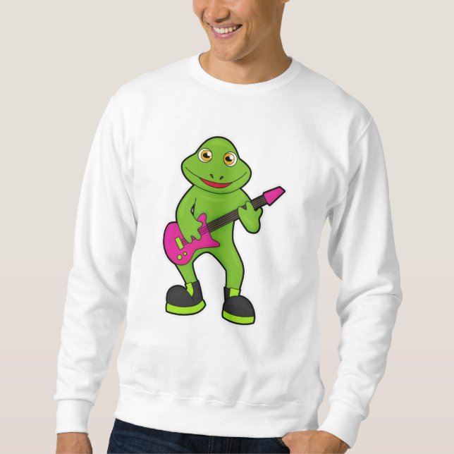Grog som musiker med Guitar Lång Ärmad Tröja (Framsida)