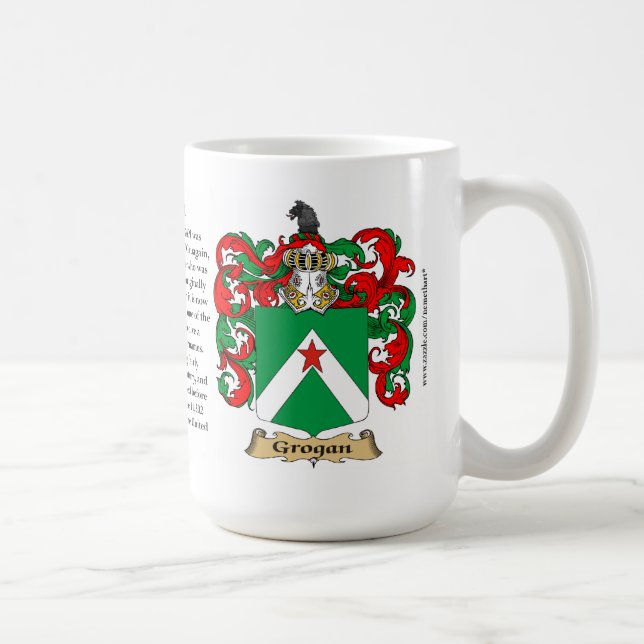 Grogan, ursprung, det menande och vapenskölden kaffemugg (Höger)