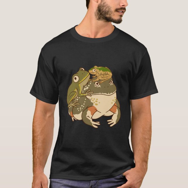 Grogs Stack Amphibian Tadpole Toad Frog Älskare T Shirt (Framsida)