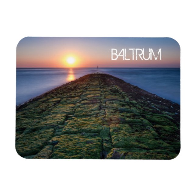 Groin, Breakwater, Baltrum Island, Öster Frisia Po Magnet (Horisontell)