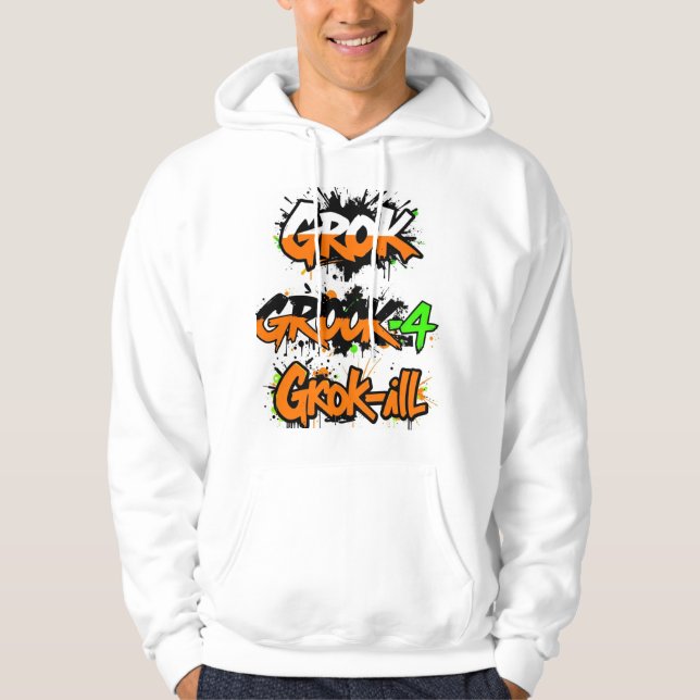 Grok-4 Artificiella underrättelser Robotic T-Shirt Hoodie (Framsida)