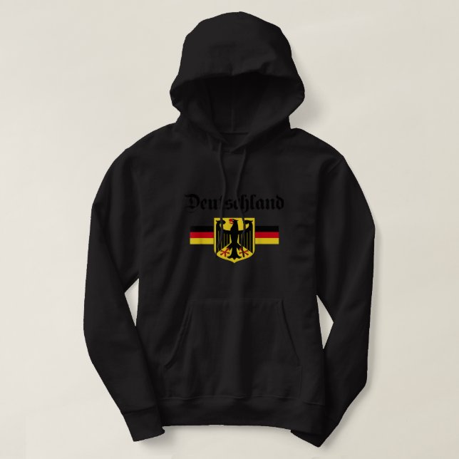 Groman Eagle Tyskland tysk Flagga av tyska mark Hoodie (Design framsida)