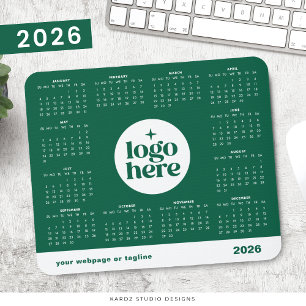 Grön 2026 Företag Logotyp Märkt Kalender Musmatta