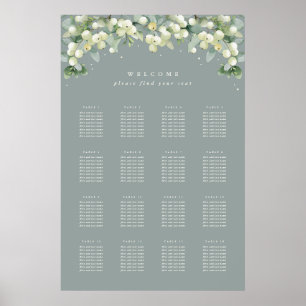 Grön 24x36" 16 Bord med 8 sittplatser Plakat för s Poster