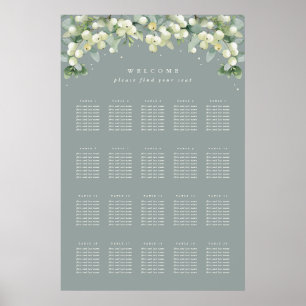 Grön 24x36" 20 Bord med 8 sittplatser Plakat för s Poster