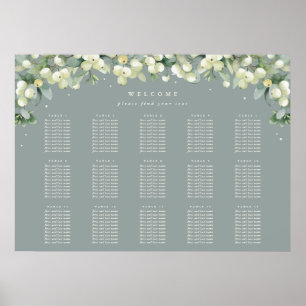Grön 28x20" 15 Bord med 10 sittplatser Placeringsp Poster