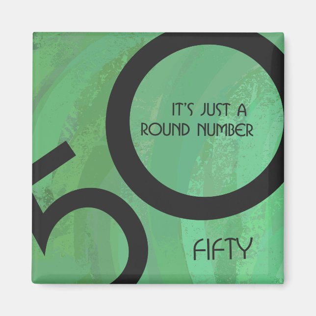 Grön 50-årsdag magnet (Framsidan)