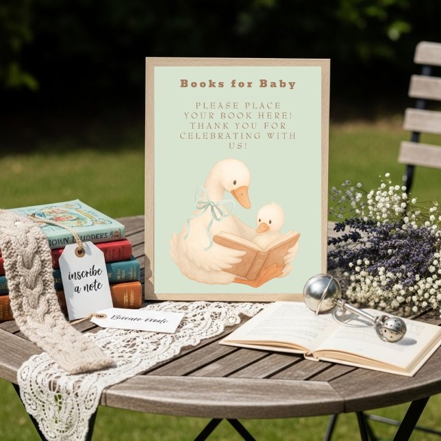 Grön A Dumma Gås Böcker för Bebis Signalering Inbjudningar (Green A Silly Goose Books for Baby Sign)