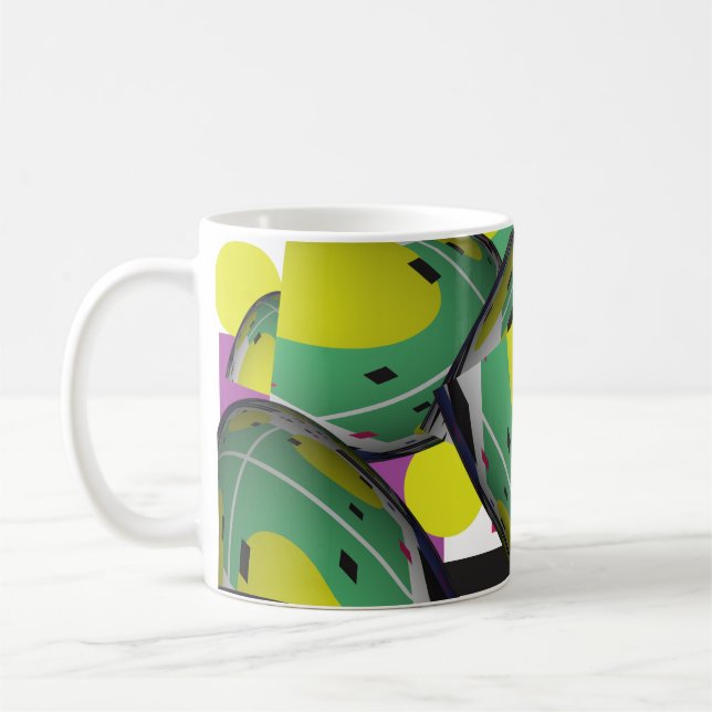Grön Abstrakt 3 Kaffemugg (Vänster)
