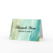 grön abstrakt akvarell Tacksamhetskort