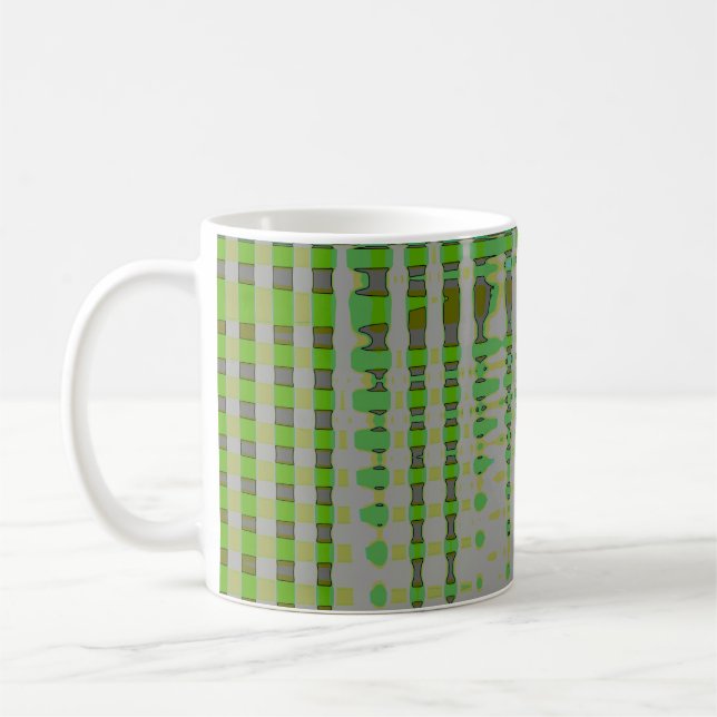 Grön Abstrakt Konst 1003 Kaffemugg (Vänster)