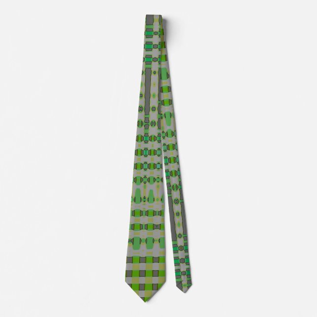 Grön Abstrakt Konst 1003 Slips (Framsida)