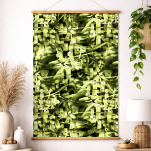 Grön Abstrakt Kubistisk Geometrisk Mönsterkonst Poster