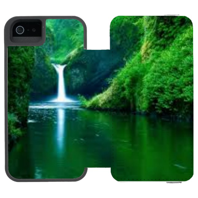 Grön Abstrakt Moss Textur iPhone Fodral Incipio iPhone Wallet Skal (Folio Öppen)